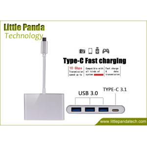 China Premium 4 Ports Aluminum USB Hub Type C USB 3.1 Hub Adapter for Phone and Macbook supplier