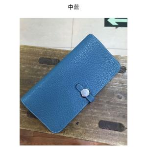 high end quality jean blue ladies designer wallet goatskin wallet brand name wallets with round button