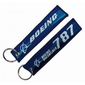 Boeing Airplane Pilot 100% Polyester Embroidered Fabric Keychain