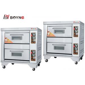 Commercial Mechanical Stainless Steel Bakery Gas Oven With Two Deck Two Trays Capacity