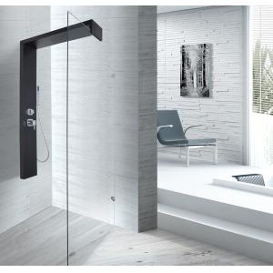 Black Shower Column 1500 X 900 Shower Enclosure With Double Clip SS Flexible Hose