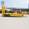 China Malaysia Transporting 40Ft 60 100 Tons Ton Lowboy Gooseneck Lowbed Low Bed Semi Trailerator With Front Ramp Loader wholesale