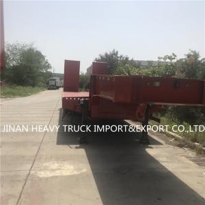 3 Axles Flatbed Semi Trailer Mounted Crane Transport Flatbed Gooseneck Trailer