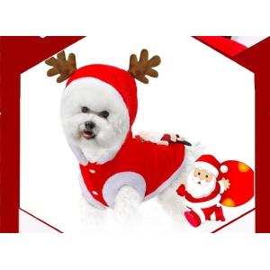 China O animal de estimação do Natal veste o material do fiapo do revestimento encapuçado do cão com testes padrões geométricos supplier