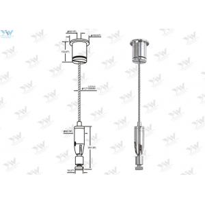 China Ø 1.2 Mm Stainless Steel Wire Light Hanging Kit Swivel Adjustable Cable Gripper wholesale