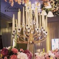 China ZT-440 Hot sell wedding table decoration 25 arms big gold metal candelabra on sale