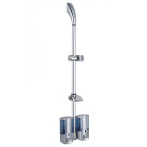 stainless wall mount shower sliding bar set rainshower pipe chromed soap dish with soap dispenser