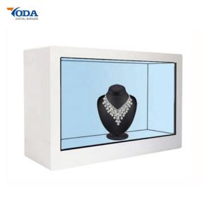 China Transparent Advertising Interactive LCD Modern Video Display ShowCases supplier