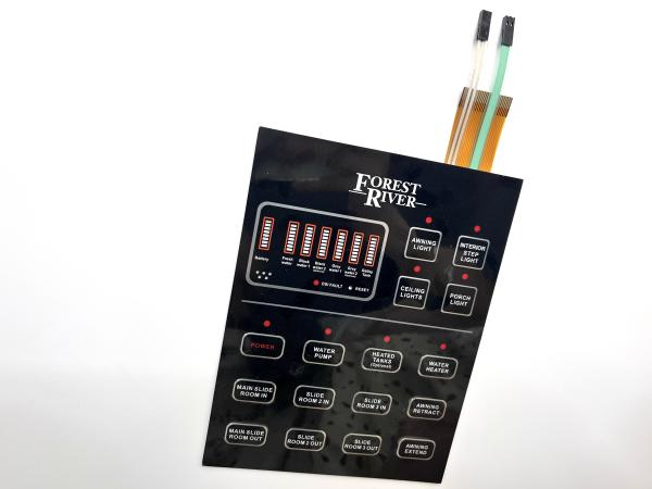 後部表面印刷 平面キー付きPCBベースの膜キーボード