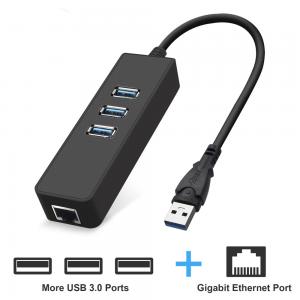 2.4G Gigabit USB Ethernet Adapter For Macbook USB To Rj45 Converter 3 Ports 1000 Mbps