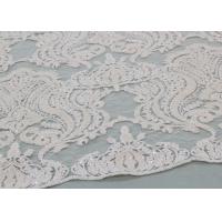 China Ivory Sequin Lace Fabrics , Embroidered Bridal Lace Fabrics For Wedding Dresses on sale