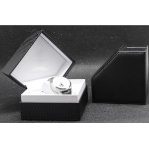 Luxury Mens Watch Gift Box , Plastic+ Black Leather Mens Watch Jewelry Box