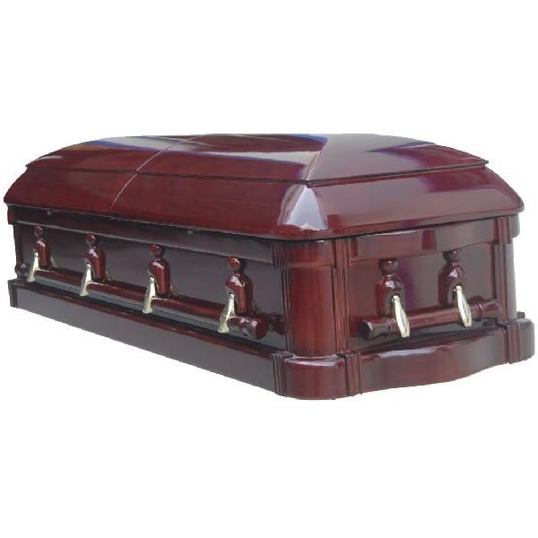 High Gloss Funeral Wooden Coffins With Glass Paulownia Casket 198