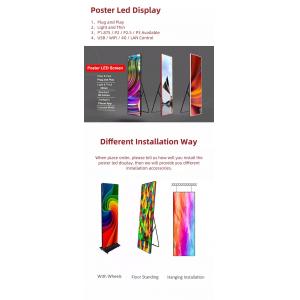 SMD2121 Portable Poster Display Stands P2.5 Full Color For Exhibitions Airports Stations