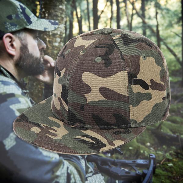 Custom Camouflage Mesh Cap USA Flag Patch Side Embroidered Logo Hat