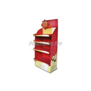China Red Eco Friendly Cardboard POS Displays Floor Standing For Snacks supplier