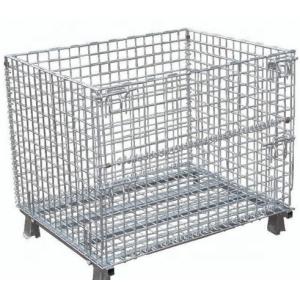 Industrial Stackable Wire Mesh Storage Baskets Metal Large Foldable