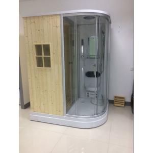 China Recantangel Sauna Room Bathroom Shower Cabins 2 Sided Waste Drain / Wooden Room wholesale
