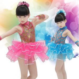 China Children's costume Girls dancing dress kids glitter modern dance performance dress supplier