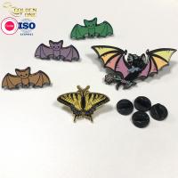 China Soft Enamel Cartoon Bat Metal Lapel Pins Domed Badge Souvenir Custom Color on sale