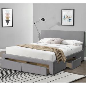 4 Drawer Hidden Sliding Storage Bed Grey Velvet Fabric SGS Certificate