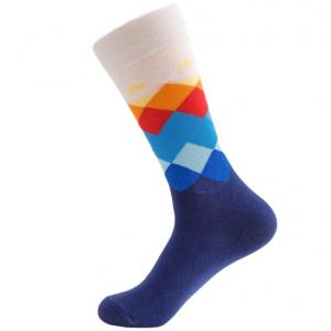 Breathable Trendy Mens Socks Colorful Business Party Dress Cotton Novelty Fun Happy Socks