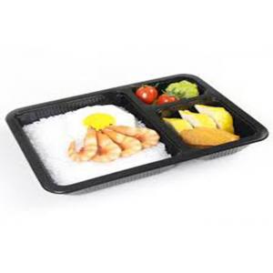 PLA Biodegradable Take Away Food Packaging , Disposable Foam Blister Compartment Meal Tray