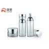 China Empty round transparent cosmetic bottles and jars set 100ml 120ml 50g wholesale