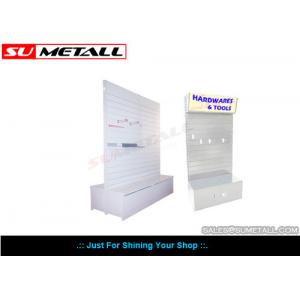 China Double Sided Supermarket Display Shelf , Grocery Store Fixtures Slat Panel Backing supplier