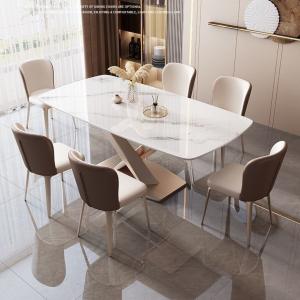 China Customized Modern Luxury Dining Table Set With Sintered Stone Table Top supplier
