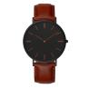 China Professional Dark Brown Mens Wrist Watch Leather Straps Japanese Quartz wholesale