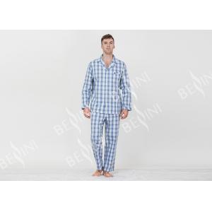 Long Sleeve Mens Lightweight Cotton Pajamas / Mens Winter Pyjamas Quick Dry