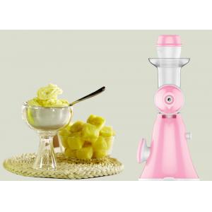 China Pink Color Fruit Mini Ice Cream Maker Non Electric Type Overall Unit Washable supplier