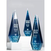 China Blue Crystal Resin Trophy Clear Wear - Resistant Customized on sale