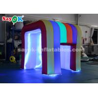 China Inflatable Party Tent Rainbow Color LED Light Mini Blow Up Photo Booth For Children SGS ROHS on sale