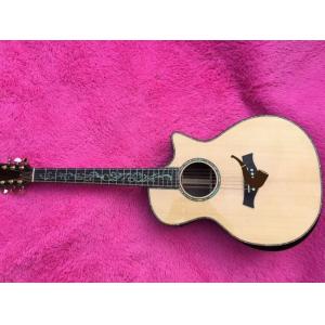 2018 New body cut Chaylor acoustic guitar Real abalone solid top electric acoustic guitar
