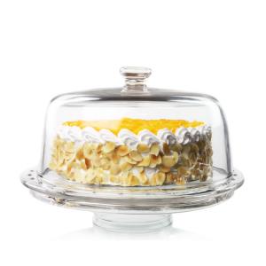 12-inch multifunctional European glass cake stand with dome is suitable for Home kitchen and dining room