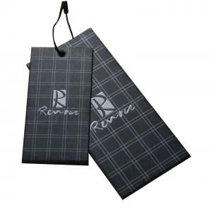 Classic  Personized logo black Men's Apparel Hang Tags With string
