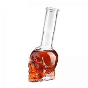 Glass Collar 300ml/500ml Longneck Skull Wine Bottle for Decorative in Colors Request