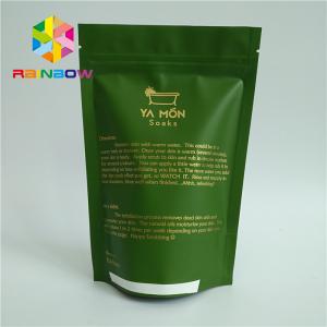 Aluminum Foil Lined Matt White Green Tea Packaging Bag With Zipper Custom Design