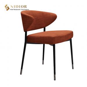 China H76cm French Style Chair Metal Frame Fabric Upholstered Dining Chairs With Arms supplier