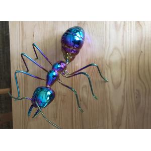 Colorful Table Decor Metal Ant Sculpture Stainless Steel Titanium Craft
