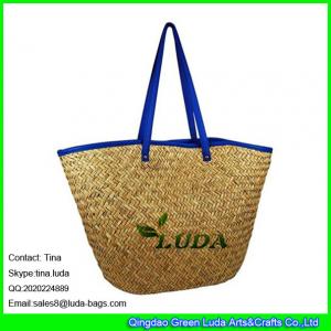 China LUDA 2016 new products seagrass straw handbags with leather strap wholesale