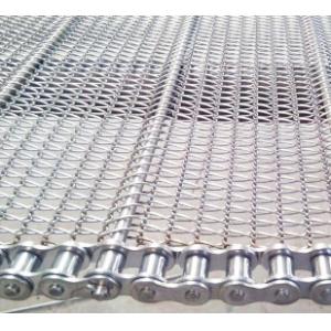 400mm 500mm Metal Wire Mesh Conveyor Flat Flex Belt With Chain