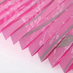 Polyester Pp Sliding Folding Window Screen Tulip Pink Flower Printed Mesh