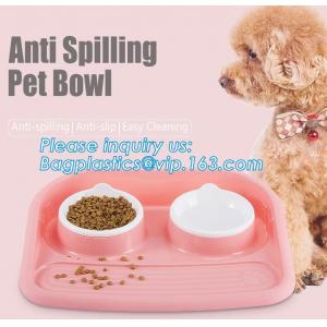 Pet Dog Bowls 2 Stainless Steel Dog Bowl No Spill Non-Skid Silicone Mat Pet Food Scoop Water and Food Feeder Bowl