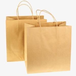 Recycled Material Kraft Packaging Bag Custom Size Accepted Tote Shopping Bag