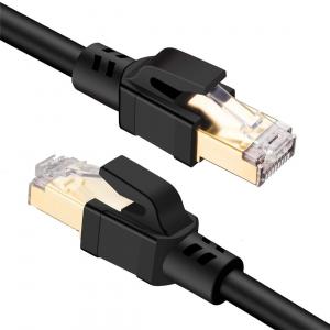 China Black 25Gbps Copper Cat8 Patch Cable Super Fast Transmission Rj45 Cat8 Cable supplier