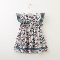 China Summer Children'S Clothing Girl'S Floral Flying Sleeve Dress Baby Girl Cute Dress on sale