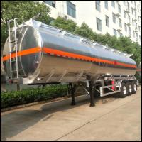 China Tri Axles Aluminium Trailer Tanker Oil Fuel Diesel Transport Tank 12 Wheels on sale